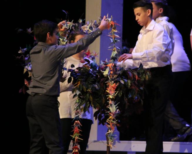 Kids Perform in A Thousand Cranes