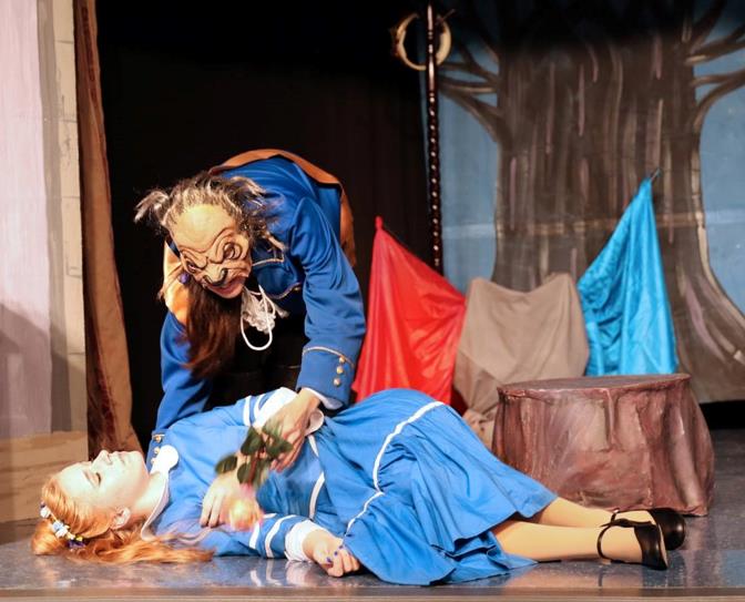 Dramatic moment in the Beauty and the Beast Play