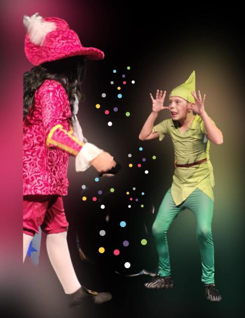 Capatain Hook and Peter Pan in Play for kids to perform