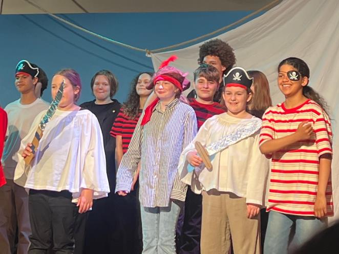 Kids perform ArtReach's Treasure Isand play
