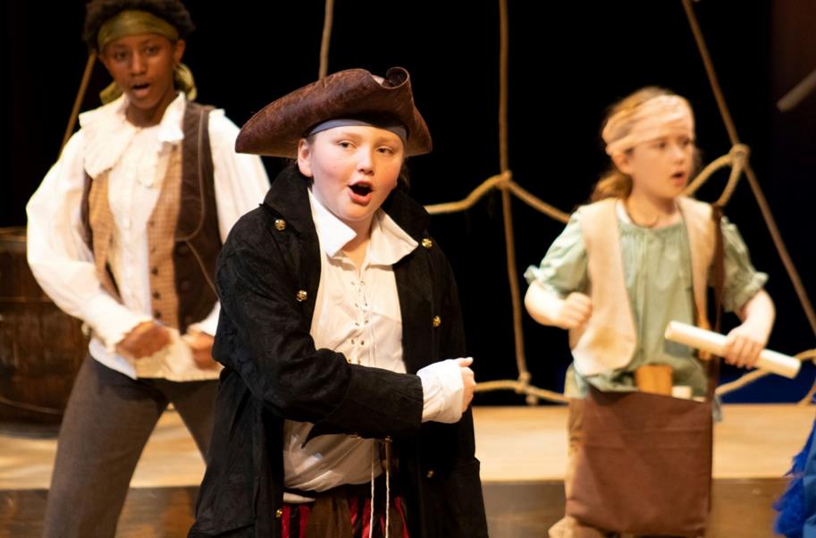 Kids play pirates in Treasure Island