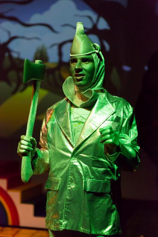 Green Tin Man in play Wizard of Oz