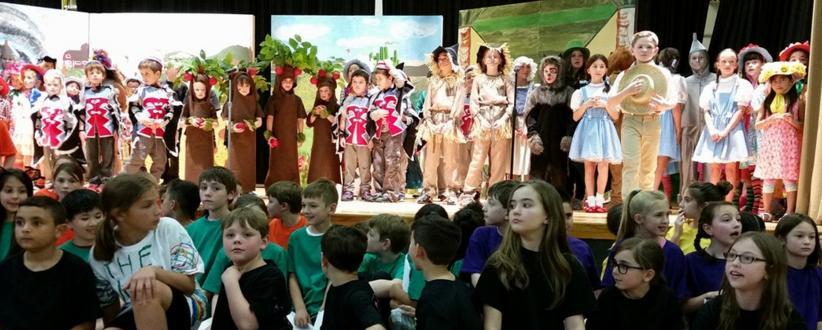 Children performing The Wizard of Oz play